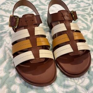 Cole Haan Brown, Cream, and Tan Sandals